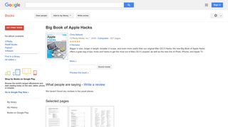 
                            8. Big Book of Apple Hacks - Google बुक के परिणाम