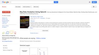 
                            9. Big Data Analytics Using Splunk: Deriving Operational Intelligence ...