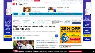 
                            12. Big Entertainment enters video on-demand space with Chillx - The ...