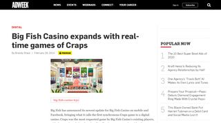 
                            13. Big Fish Casino expands with real-time games of Craps – Adweek