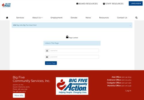 
                            12. Big Five Community Services, Inc. - Page Login