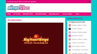 
                            5. Big Heart Bingo | You Have £30 Bonus Cash Here! - Bingo Mum