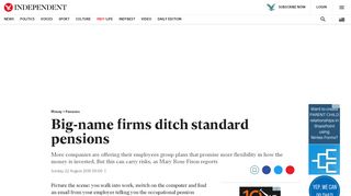 
                            13. Big-name firms ditch standard pensions | The Independent