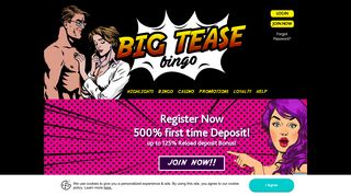 
                            8. Big Tease Bingo: Play Online Bingo with a Huge 500% Bonus!