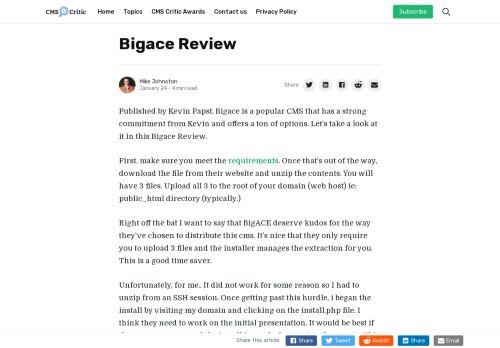 
                            7. Bigace Review - CMS Critic