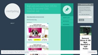 
                            3. BigCashJob.com Earn 10$ for every 30 second Task ... - crest9jablog