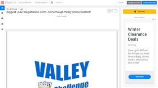 
                            7. Biggest Loser Registration Form - Conemaugh Valley School District!