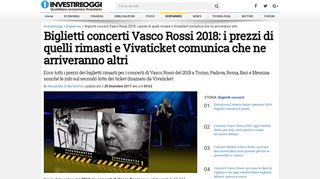 
                            9. Biglietti concerti Vasco Rossi 2018: i prezzi di quelli rimasti e ...