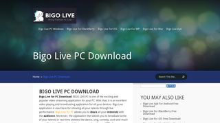 
                            8. Bigo Live PC Download Windows XP/Vista/7/8/8.1, Mac, Android, iOS