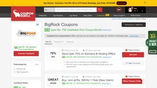 
                            12. BigRock Coupons, Coupon Codes: Upto 50% OFF + Rs.750 Extra ...