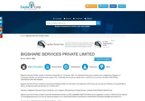 
                            10. BIGSHARE SERVICES PRIVATE LIMITED - Company, directors and ...