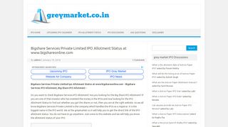 
                            12. Bigshare Services Private Limited IPO Allotment Status at www ...