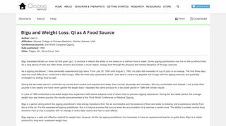 
                            8. Bigu and Weight Loss: Qi as A Food Source - Qigong Institute