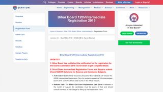 
                            5. Bihar Board 12th/Intermediate Registration 2019 (Started ... - Getmyuni