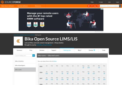 
                            8. Bika Open Source LIMS/LIS / List bika-users Archives - SourceForge
