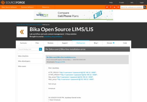 
                            7. Bika Open Source LIMS/LIS / Re: [bika-users] Bika-lims installation error.