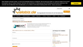 
                            11. Bikeshops.de mit neuem Modul - Login : velobiz.de