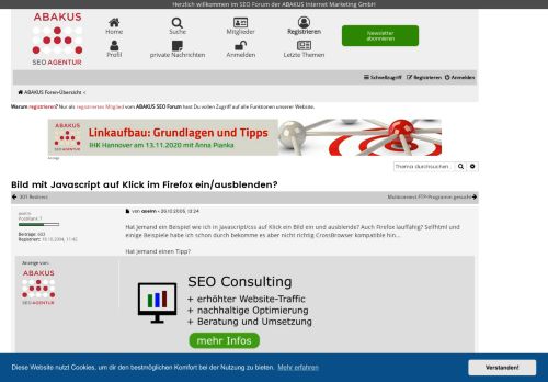 
                            9. Bild mit Javascript auf Klick im Firefox ein/ausblenden? - ABAKUS