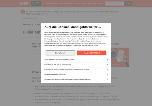 
                            9. Bilder auf Facebook hochladen - CHIP