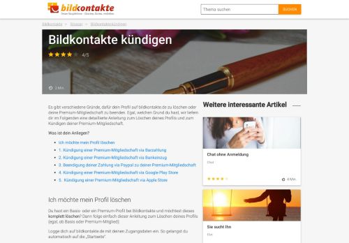 
                            5. Bildkontakte kündigen: Schnell &unkompliziert - Bildkontakte