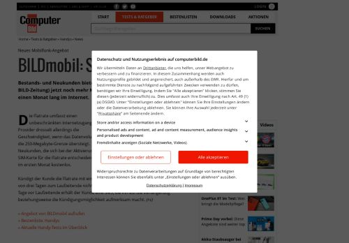 
                            12. BILDmobil: Internet-Flatrate für 9,99 Euro/Monat - COMPUTER BILD