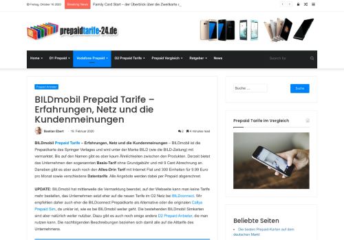 
                            12. BILDmobil Prepaid Tarife – Erfahrungen, Netz und die ...