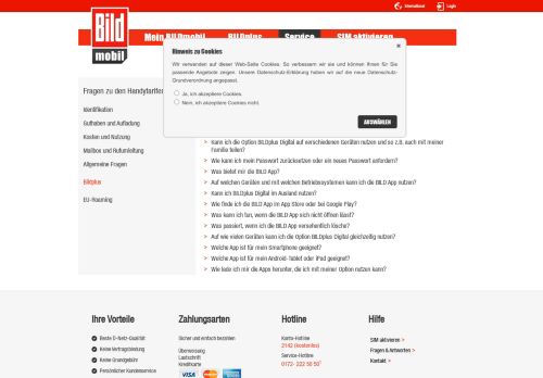 
                            10. Bildplus - BILDmobil - Hilfe & Services