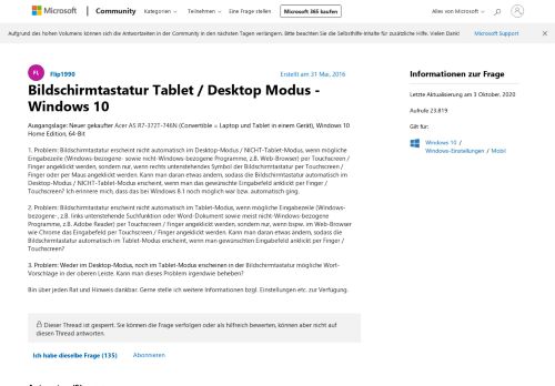 
                            1. Bildschirmtastatur Tablet / Desktop Modus - Windows 10 - Microsoft ...