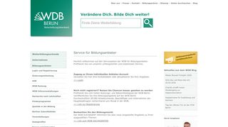 
                            2. Bildungsanbieter - Weiterbildungsdatenbank Berlin
