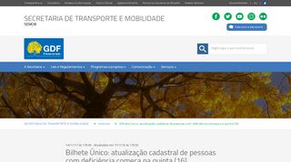 
                            13. Bilhete Único: atualização cadastral de pessoas com deficiência ...