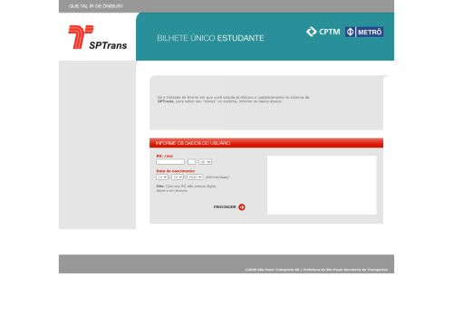 
                            1. Bilhete Único Estudante - SPTrans