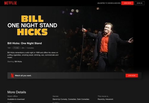 
                            11. Bill Hicks: One Night Stand | Netflix
