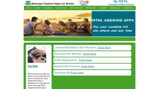 
                            1. Bill Payment - MTNL Mumbai - Customer SelfCare Portal : Online ...