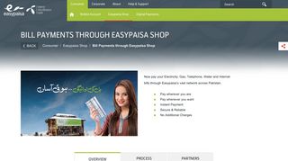 
                            4. Bill Payments – Through Easypaisa Shop|Easypaisa