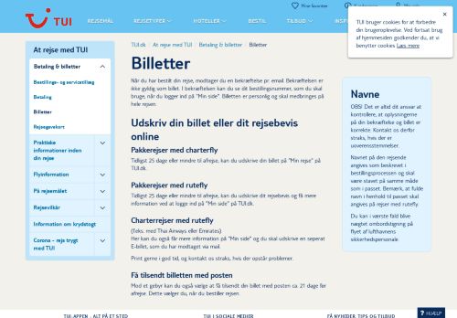 
                            2. Billetter & rejsedokumenter | TUI.dk