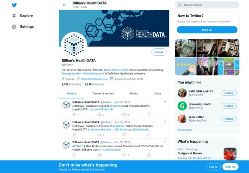 
                            4. Billian's HealthDATA (@billians) | Twitter