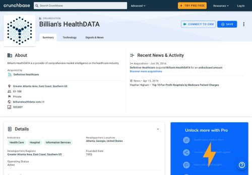 
                            2. Billian's HealthDATA | Crunchbase