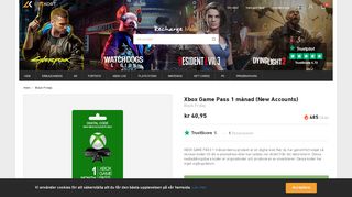 
                            9. Billigaste Xbox Game Pass 1 månad (New Accounts) (Digitala koder ...