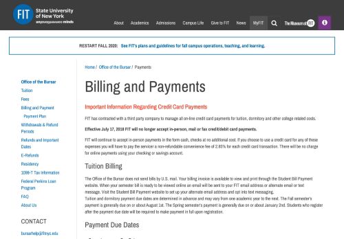 
                            11. Billing and Payments | Fashion Institute of Technology