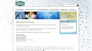 
                            2. Billing & Customer Service - Metro Water