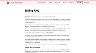 
                            9. Billing FAQ – Casey Research