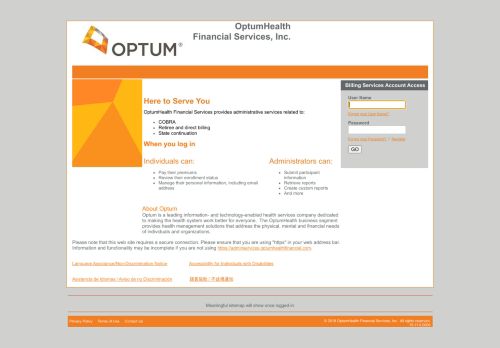 
                            2. Billing Services - OptumHealth Financial