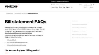 
                            13. Billing Statement FAQs | Verizon Wireless