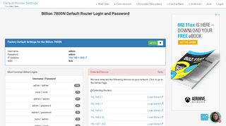 
                            5. Billion 7800N Default Router Login and Password - Clean CSS