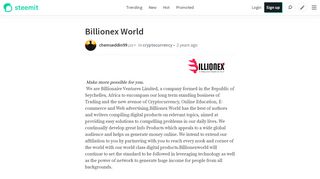 
                            5. Billionex World — Steemit