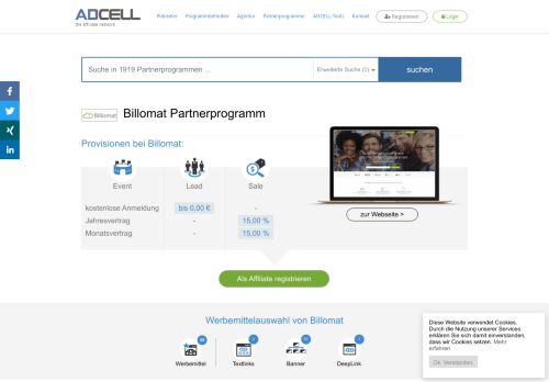 
                            13. Billomat Partnerprogramm bei ADCELL - Hier anmelden!