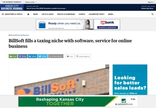 
                            10. BillSoft fills a taxing niche with software, service for online business ...