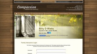 
                            12. Billy Watts Login - MADISON, Wisconsin | Compassion Cremation ...