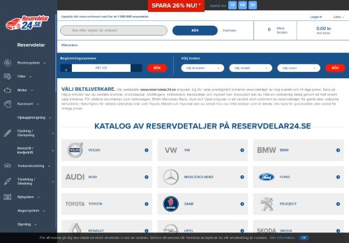 
                            12. Biltillverkare: katalog av reservdetaljer på Reservdelar24.se