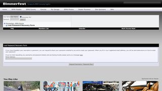 
                            2. Bimmerfest - BMW Forums - Lost Password Recovery Form